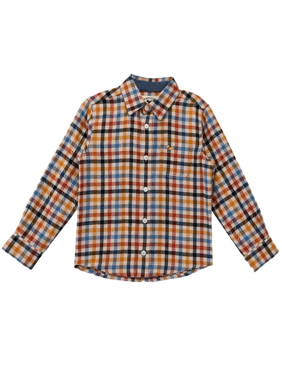 Camisa casual de algodón manga larga para bebé niño