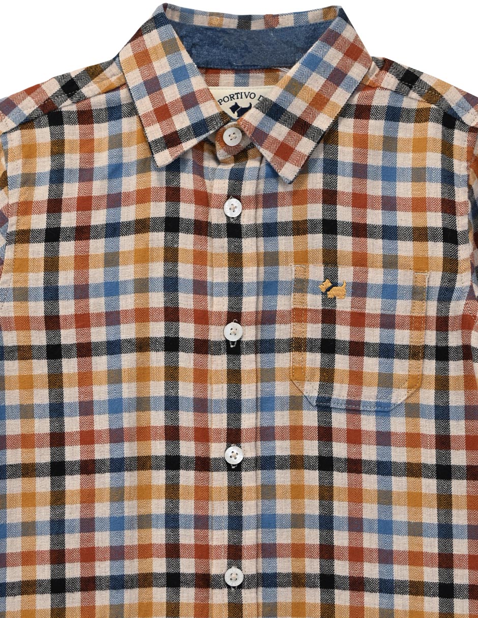 Camisa casual de algodón manga larga para bebé niño 2