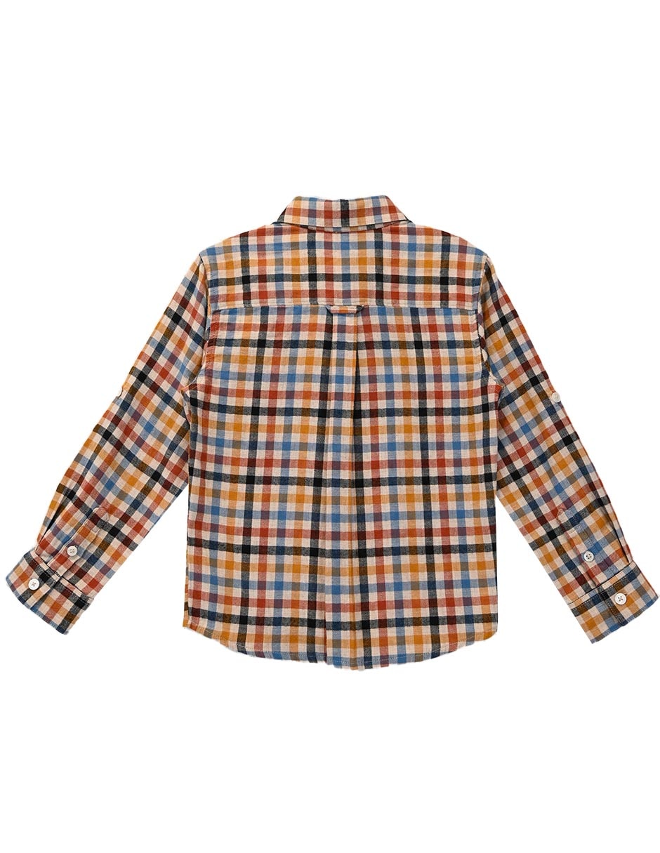 Camisa casual de algodón manga larga para bebé niño 4
