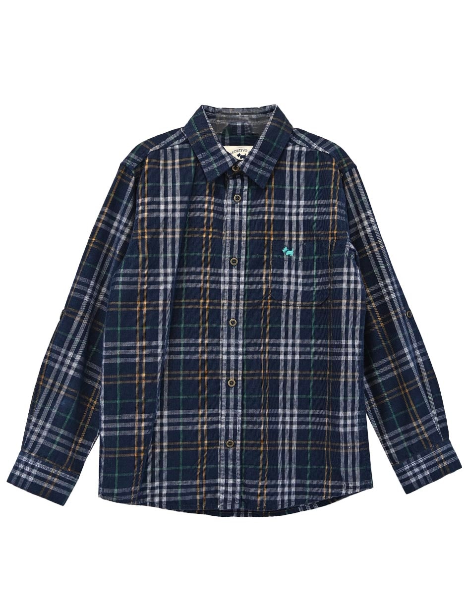 Camisa casual de algodón manga larga para bebé niño