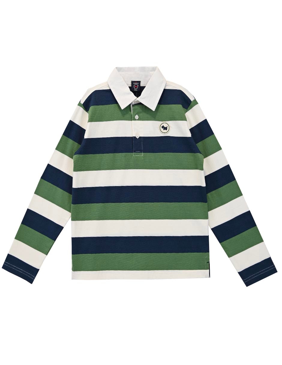 Playera tipo polo de algodón para niño