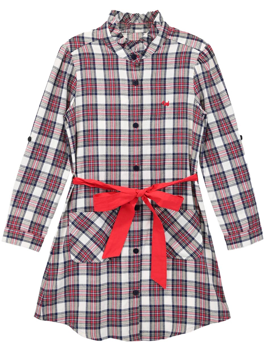 Vestido manga regular para niña