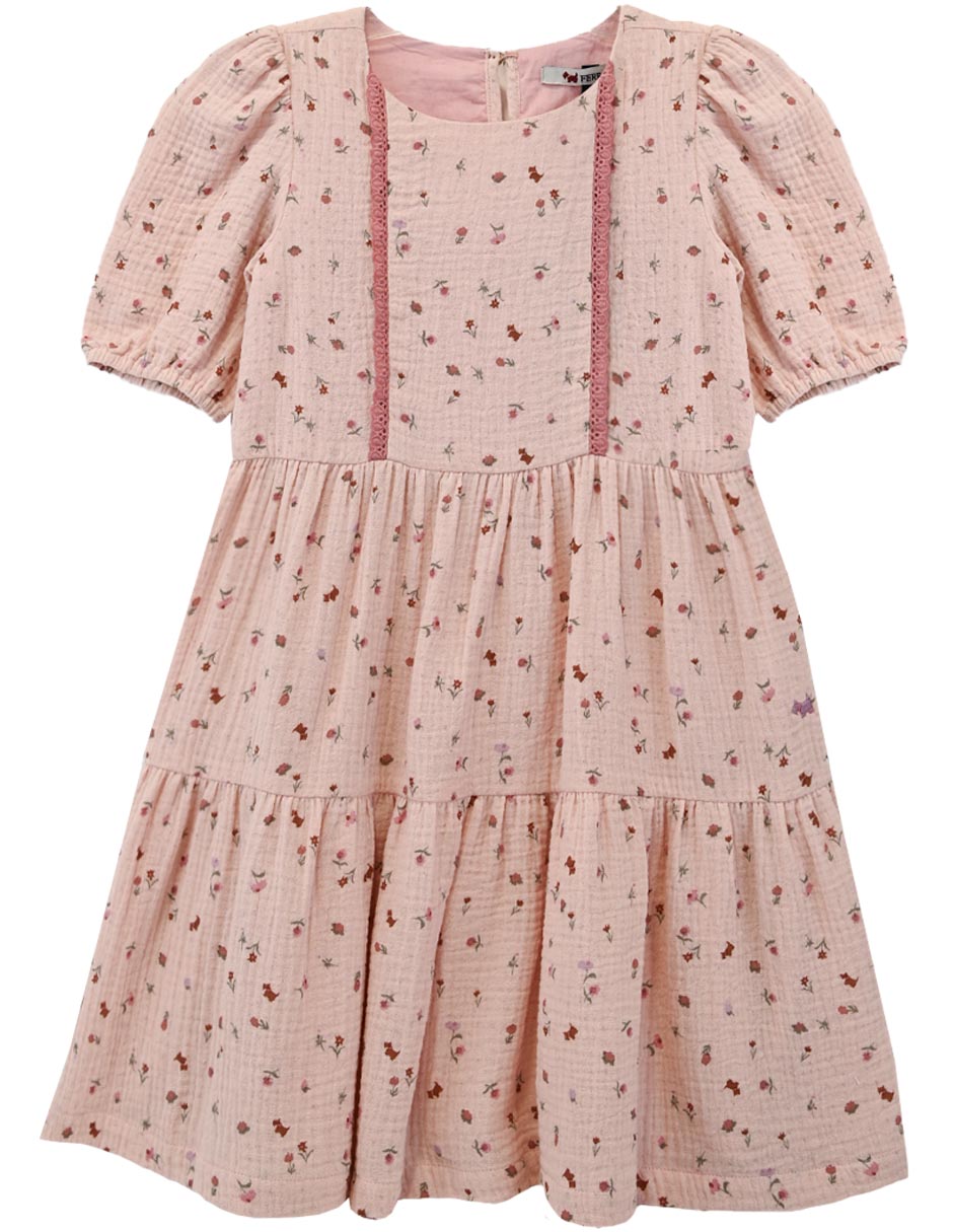 Vestido manga corta para niña