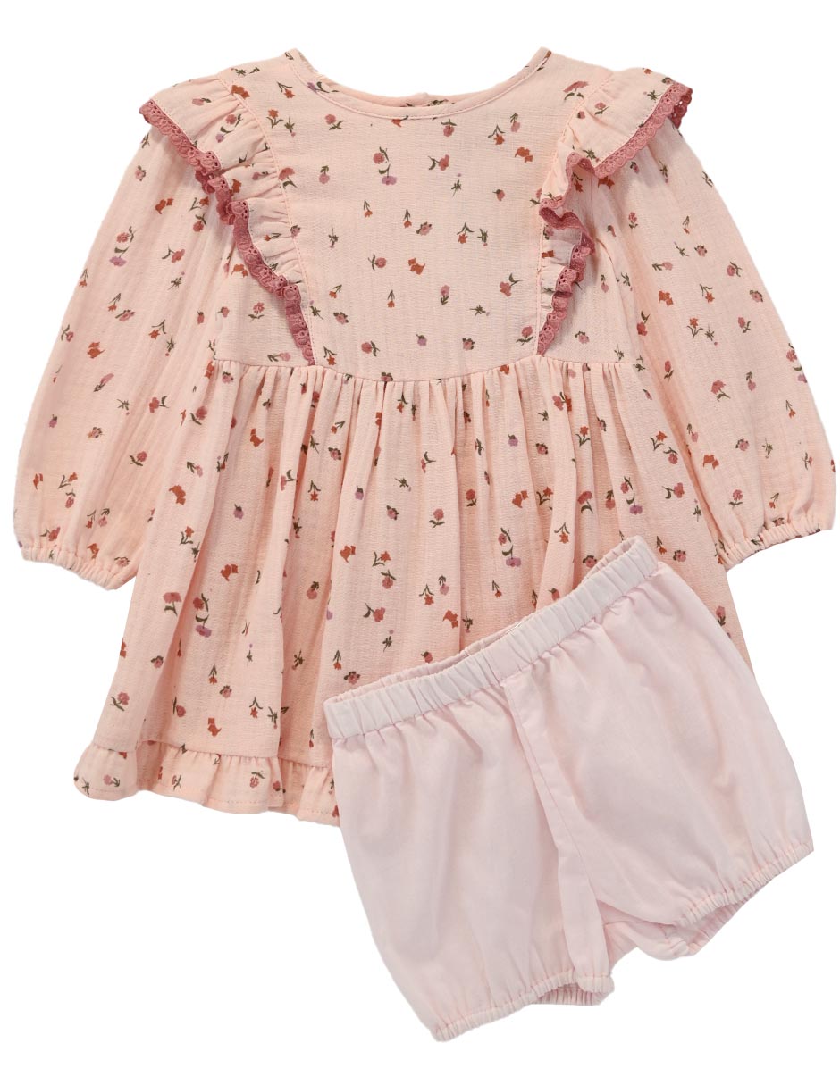 Vestido manga larga para bebé niña
