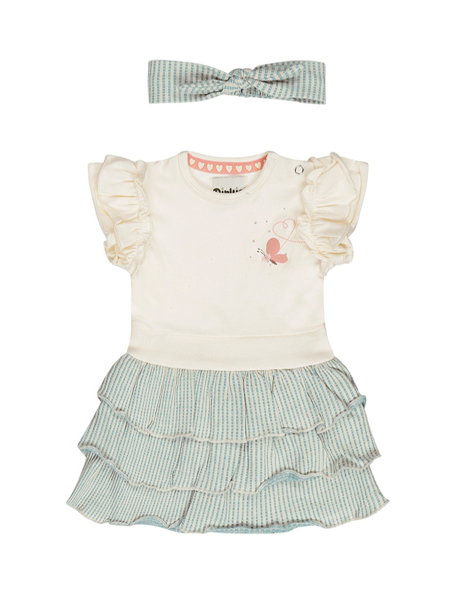 Vestido manga con pliegues para niña Vestido manga con pliegues para niña